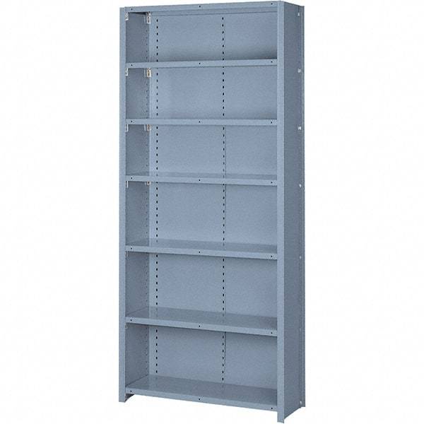 Lyon - 7 Shelf, 600 Lb. Capacity, Closed Shelving Starter Unit - 36 Inch Wide x 24 Inch Deep x 84 Inch High, Gray - All Tool & Supply