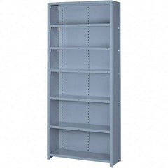 Lyon - 7 Shelf, 1,300 Lb. Capacity, Closed Shelving Starter Unit - 36 Inch Wide x 12 Inch Deep x 84 Inch High, Gray - All Tool & Supply