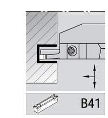 Kennametal - 3mm Groove Width, 14mm Max Depth of Cut, Left Hand Cut, A4M-B Indexable Grooving Blade - 3 Seat Size, Series A4 - All Tool & Supply