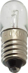 Value Collection - 2.4 Watt, Incandescent Miniature & Specialty T3-1/4 Lamp - Miniature Screw Base, 2 to 4.999 Equivalent Range, Warm (1,000 to 3,000), Dimmable, 1" OAL - All Tool & Supply