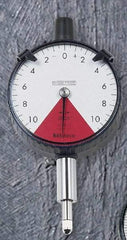 Mitutoyo - 1.6mm Range, 80-0-80 Dial Reading, 0.02mm Graduation Dial Drop Indicator - 2-1/8" Dial, 2mm Range per Revolution, 0.016mm Accuracy - All Tool & Supply