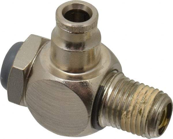 Norgren - 1/4" Tube Inlet x 1/4" NPT Outlet Tamper Resistant Flow Control Valve - 5 to 150 psi, Needle Valve & Brass Material - All Tool & Supply