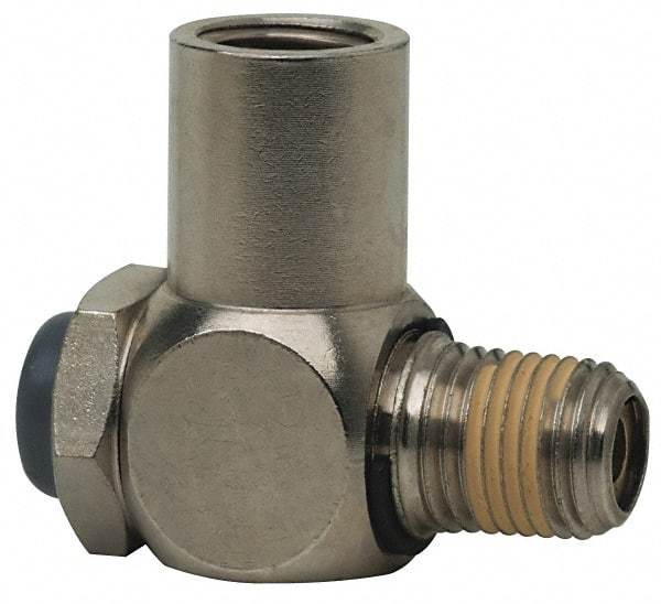 Norgren - 1/2" Female NPT x 1/2" Male NPT Tamper Resistant Flow Control Valve - 5 to 150 psi, Needle Valve & Brass Material - All Tool & Supply