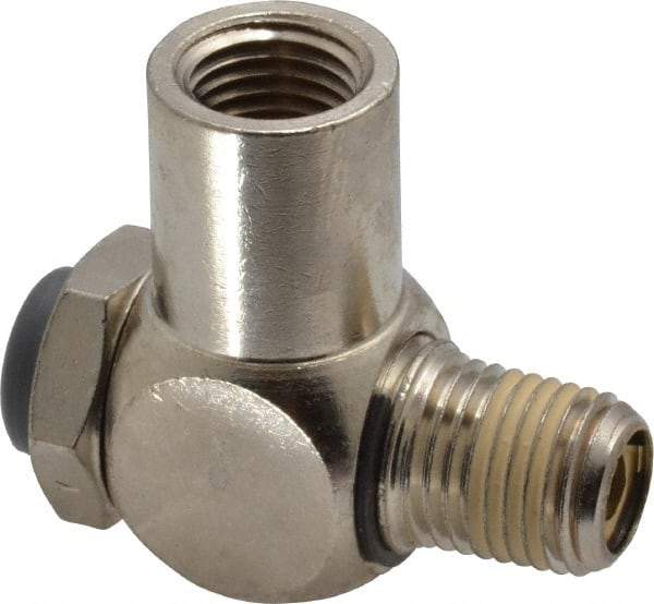 Norgren - 1/4" Female NPT x 1/4" Male NPT Tamper Resistant Flow Control Valve - 5 to 150 psi, Needle Valve & Brass Material - All Tool & Supply