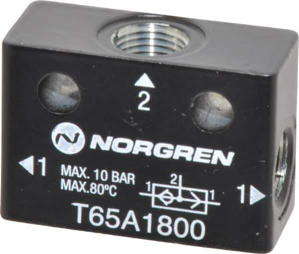 Norgren - 1/8" NPT x 1/8" NPT Shuttle Valve - 10 to 145 psi & Zinc Body - All Tool & Supply