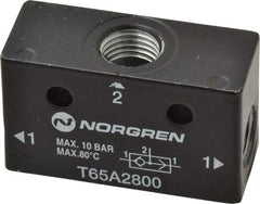 Norgren - 1/4" NPT x 1/4" NPT Shuttle Valve - 10 to 145 psi & Zinc Body - All Tool & Supply