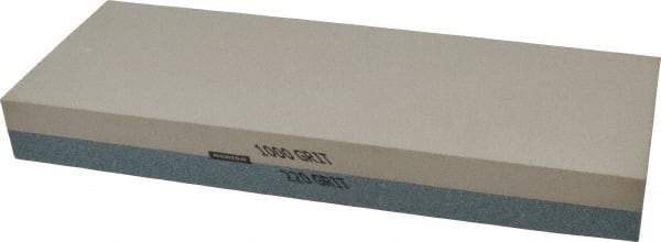 Norton - 8" Long x 3" Wide x 1" Thick, Sharpening Stone - Rectangle, 220/1000 Grit, Very Fine, Ultra Fine Grade - All Tool & Supply