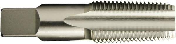 Vermont Tap & Die - 3/8-18 NPTF Thread, 4 Flute Standard Pipe Tap - 2-9/16" OAL, 1-1/16" Thread Length, 0.7" Shank Diam, Bright Finish, High Speed Steel - Exact Industrial Supply