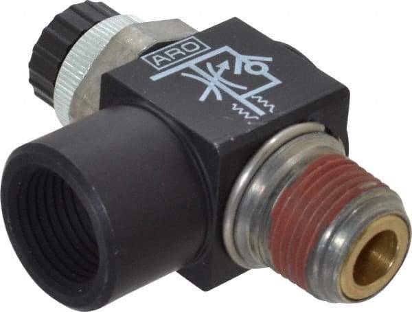 ARO/Ingersoll-Rand - 3/8" NPT x 3/8" NPT Right Angle Flow Control Valve - 0 to 150 psi & Brass Material - All Tool & Supply