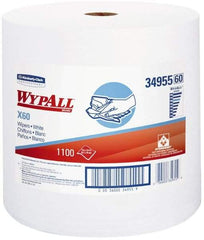 WypAll - X60 Dry Shop Towel/Industrial Wipes - Jumbo Roll, 13-3/8" x 12-5/8" Sheet Size, White - All Tool & Supply