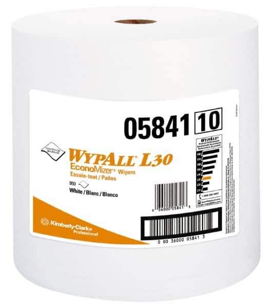 WypAll - L30 Dry General Purpose Wipes - Jumbo Roll, 13-1/4" x 12-3/8" Sheet Size, White - All Tool & Supply