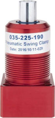 De-Sta-Co - 27 Lb Clamping Force, Right Hand Swing, 26.67mm Total Stroke, Double-Acting Pneumatic Swing Clamp - 10-32 Port, 66.55mm Body Length x 24.89mm Body Width, 0.55 Cu In, 100 Max psi - All Tool & Supply