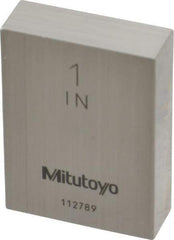 Mitutoyo - 1" Rectangular Steel Gage Block - Accuracy Grade 0, Includes Certificate of Inspection - All Tool & Supply