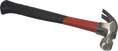 Plumb - 1 Lb Head, Curved-Premium Plumb Hammer - 13-1/2" OAL, Smooth Face, Fiberglass Handle with Grip - All Tool & Supply