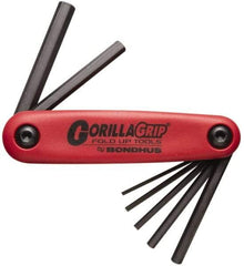 Bondhus - 7 Piece Fold-Up Hex Key Set - Hex Range 1.5 to 6mm - All Tool & Supply