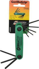 Bondhus - 8 Piece T6 to T25 Fold-Up Torx/Hex Combo Key Set - T6, T7, T8, T9, T10, T15, T20, T25 Torx Size - All Tool & Supply