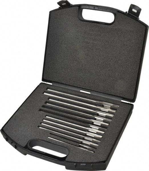 Made in USA - 0.1855" to 0.4995", Chucking Reamer Set - Straight Flute, Right Hand Cut, 4 & 6 Flute, 12 Pieces - All Tool & Supply