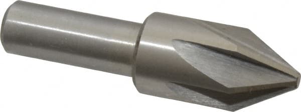 Interstate - 3/4" Head Diam, 1/2" Shank Diam, 6 Flute 60° High Speed Steel Countersink - All Tool & Supply