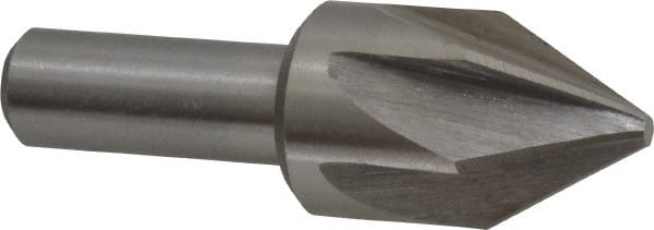 Interstate - 7/8" Head Diam, 1/2" Shank Diam, 6 Flute 60° High Speed Steel Countersink - All Tool & Supply