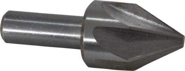 Interstate - 1" Head Diam, 1/2" Shank Diam, 6 Flute 60° High Speed Steel Countersink - Bright Finish, 2-3/4" OAL, Single End, Straight Shank, Right Hand Cut - All Tool & Supply