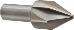 Interstate - 1-1/4" Head Diam, 3/4" Shank Diam, 6 Flute 60° High Speed Steel Countersink - Bright Finish, 3-3/8" OAL, Single End, Straight Shank, Right Hand Cut - All Tool & Supply