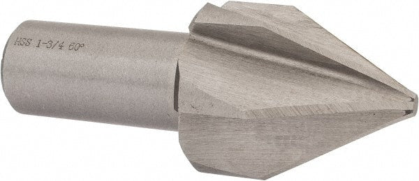 Interstate - 1-3/4" Head Diam, 1" Shank Diam, 6 Flute 60° High Speed Steel Countersink - All Tool & Supply