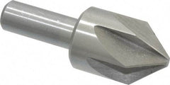 Interstate - 1" Head Diam, 1/2" Shank Diam, 6 Flute 82° High Speed Steel Countersink - Bright Finish, 2-3/4" OAL, Single End, Straight Shank, Right Hand Cut - All Tool & Supply