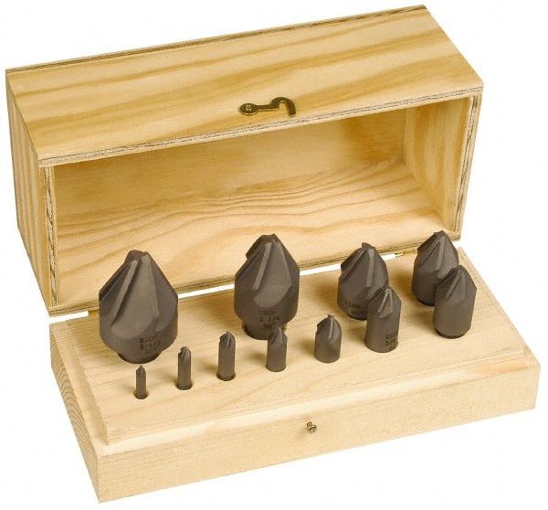 Hertel - 10 Piece, 1/4 to 1-1/2" Head Diam, 82° Included Angle, Countersink Set - All Tool & Supply