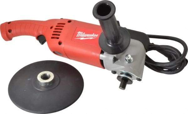 Milwaukee Tool - 7 to 9" Pad Diam, 1,750 RPM, Handheld Electric Polisher - 5/8-11" Spindle Thread, 11 Amps, 120 Volts - All Tool & Supply