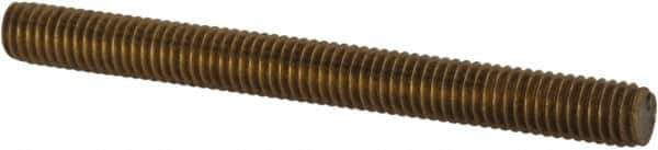 Value Collection - #10-32 2" OAL Fully Threaded Stud - Brass, Plain Finish - All Tool & Supply