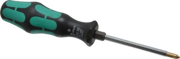 Wera - #1, 7" OAL, Standard Phillips Screwdriver - 3-1/8" Blade Length, Hexagon Shank, Ergonomic Handle - All Tool & Supply