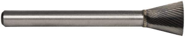 M.A. Ford - 3/32" Cut Diam, 1/8" Shank Diam, Backtaper Head Double Cut Burr - Carbide, End Cut End, 1/8" LOC, 1-1/2" OAL - All Tool & Supply