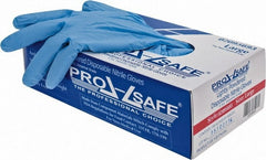 PRO-SAFE - Size L, 5 mil, Industrial Grade, Powdered Nitrile Disposable Gloves - Exact Industrial Supply