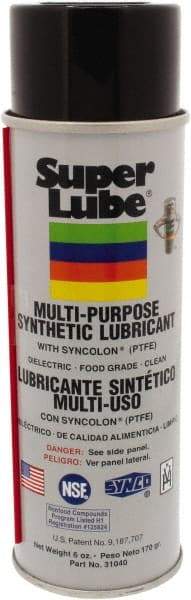 Synco Chemical - 6 oz Aerosol Synthetic General Purpose Grease - Translucent White, Food Grade, 450°F Max Temp, NLGIG 2, - All Tool & Supply