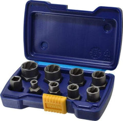 Irwin Hanson - 9 Piece Bolt Extractor Set - 3/8" Drive, Molded Plastic Case - All Tool & Supply