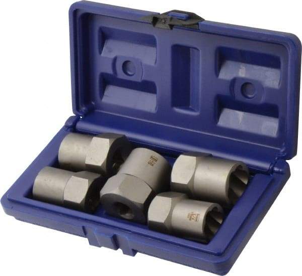 Irwin Hanson - 5 Piece Bolt Extractor Set - 1/2" Drive, Molded Plastic Case - All Tool & Supply