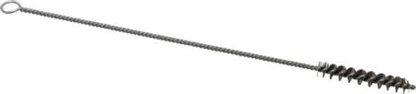 PRO-SOURCE - 1-1/2" Long x 1/4" Diam Steel Twisted Wire Bristle Brush - Single Spiral, 7" OAL, 0.005" Wire Diam, 0.085" Shank Diam - All Tool & Supply