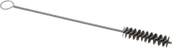 PRO-SOURCE - 2" Long x 1/2" Diam Steel Twisted Wire Bristle Brush - Single Spiral, 8" OAL, 0.006" Wire Diam, 0.11" Shank Diam - All Tool & Supply