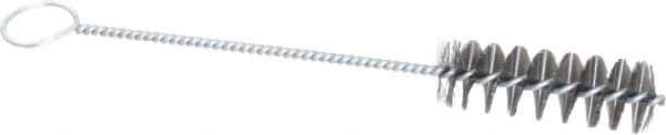 PRO-SOURCE - 3" Long x 1" Diam Steel Twisted Wire Bristle Brush - Single Spiral, 10" OAL, 0.008" Wire Diam, 0.16" Shank Diam - All Tool & Supply