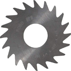 RobbJack - 3/4" Diam x 0.02" Blade Thickness x 1/4" Arbor Hole Diam, 20 Tooth Slitting and Slotting Saw - Arbor Connection, Right Hand, Uncoated, Solid Carbide, Concave Ground - All Tool & Supply