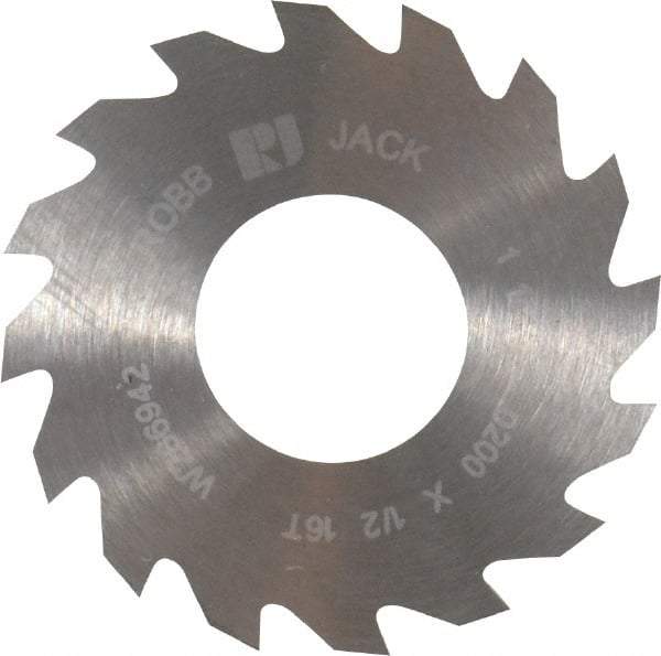 RobbJack - 1-1/4" Diam x 0.02" Blade Thickness x 1/2" Arbor Hole Diam, 16 Tooth Slitting and Slotting Saw - Arbor Connection, Right Hand, Uncoated, Solid Carbide, Concave Ground - All Tool & Supply