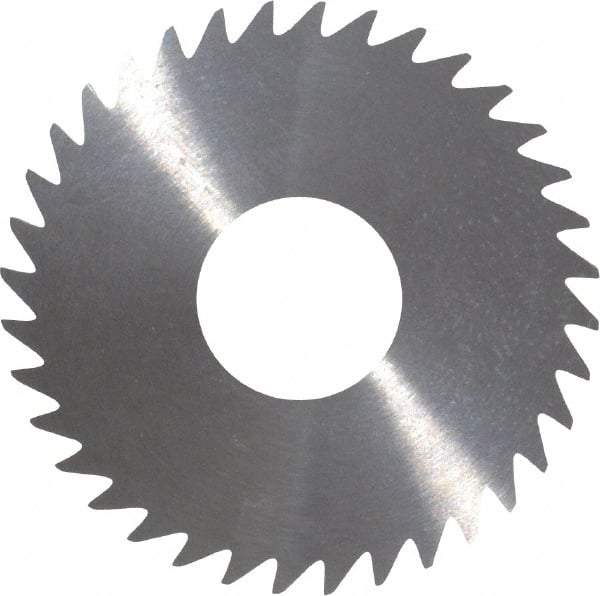 RobbJack - 1-1/2" Diam x 0.023" Blade Thickness x 1/2" Arbor Hole Diam, 36 Tooth Slitting and Slotting Saw - Arbor Connection, Right Hand, Uncoated, Solid Carbide, Concave Ground - All Tool & Supply