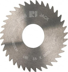 RobbJack - 1-1/2" Diam x 0.028" Blade Thickness x 1/2" Arbor Hole Diam, 36 Tooth Slitting and Slotting Saw - Arbor Connection, Right Hand, Uncoated, Solid Carbide, Concave Ground - All Tool & Supply