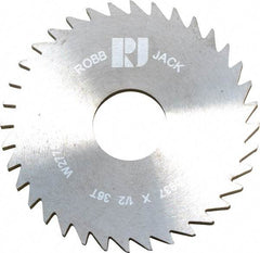 RobbJack - 1-3/4" Diam x 0.0937" Blade Thickness x 1/2" Arbor Hole Diam, 36 Tooth Slitting and Slotting Saw - Arbor Connection, Right Hand, Uncoated, Solid Carbide, Concave Ground - All Tool & Supply