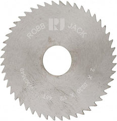 RobbJack - 2" Diam x 0.023" Blade Thickness x 1/2" Arbor Hole Diam, 48 Tooth Slitting and Slotting Saw - Arbor Connection, Right Hand, Uncoated, Solid Carbide, Concave Ground - All Tool & Supply