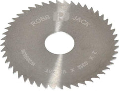 RobbJack - 2" Diam x 0.0312" Blade Thickness x 1/2" Arbor Hole Diam, 48 Tooth Slitting and Slotting Saw - Arbor Connection, Right Hand, Uncoated, Solid Carbide, Concave Ground - All Tool & Supply