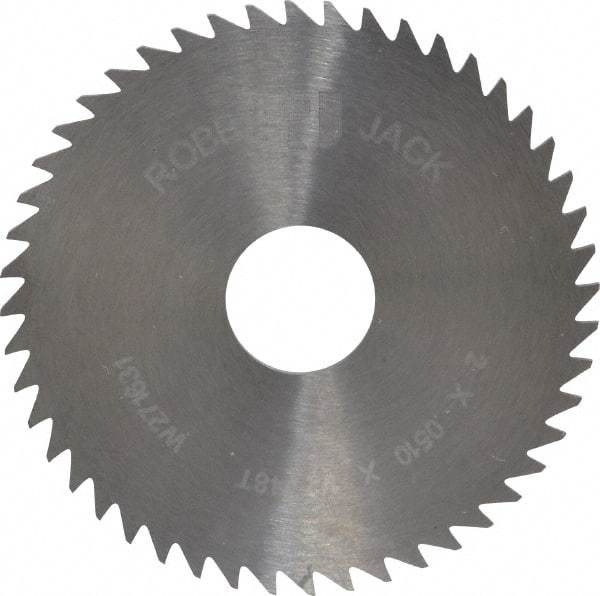 RobbJack - 2" Diam x 0.051" Blade Thickness x 1/2" Arbor Hole Diam, 48 Tooth Slitting and Slotting Saw - Arbor Connection, Right Hand, Uncoated, Solid Carbide, Concave Ground - All Tool & Supply