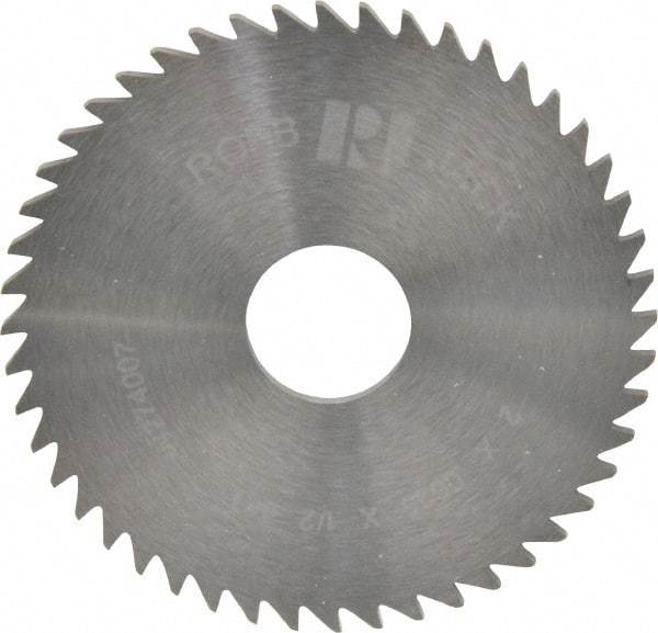 RobbJack - 2" Diam x 1/16" Blade Thickness x 1/2" Arbor Hole Diam, 48 Tooth Slitting and Slotting Saw - Arbor Connection, Right Hand, Uncoated, Solid Carbide, Concave Ground - All Tool & Supply