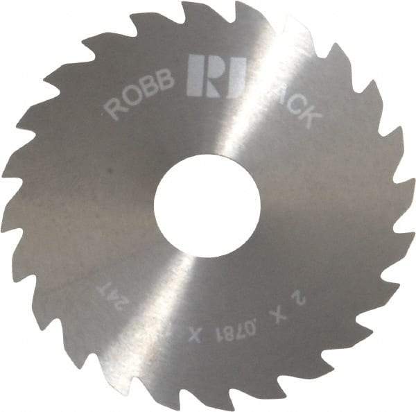 RobbJack - 2" Diam x 0.0781" Blade Thickness x 1/2" Arbor Hole Diam, 24 Tooth Slitting and Slotting Saw - Arbor Connection, Right Hand, Uncoated, Solid Carbide, Concave Ground - All Tool & Supply