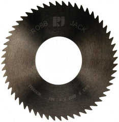 RobbJack - 2-1/2" Diam x 0.0312" Blade Thickness x 1" Arbor Hole Diam, 56 Tooth Slitting and Slotting Saw - Arbor Connection, Right Hand, Uncoated, Solid Carbide, Concave Ground - All Tool & Supply